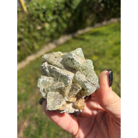 Green Apophyllite Rare Natural Zeolite Crystal Volcanic Rock Cluster - Picture 3 of 9
